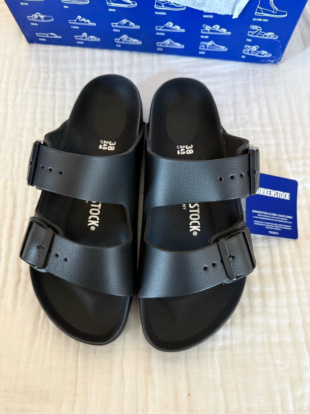 NWT Birkenstock Arizona Leather Exquisite Sandals Size 38 Medium/Narrow - Picture 2 of 6